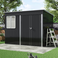 9x6ft Charcoal Black Outdoor Garden Storage Shed
