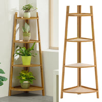 4/5 Tier Corner Ladder Wood Shelf Plant Flower Display Rack