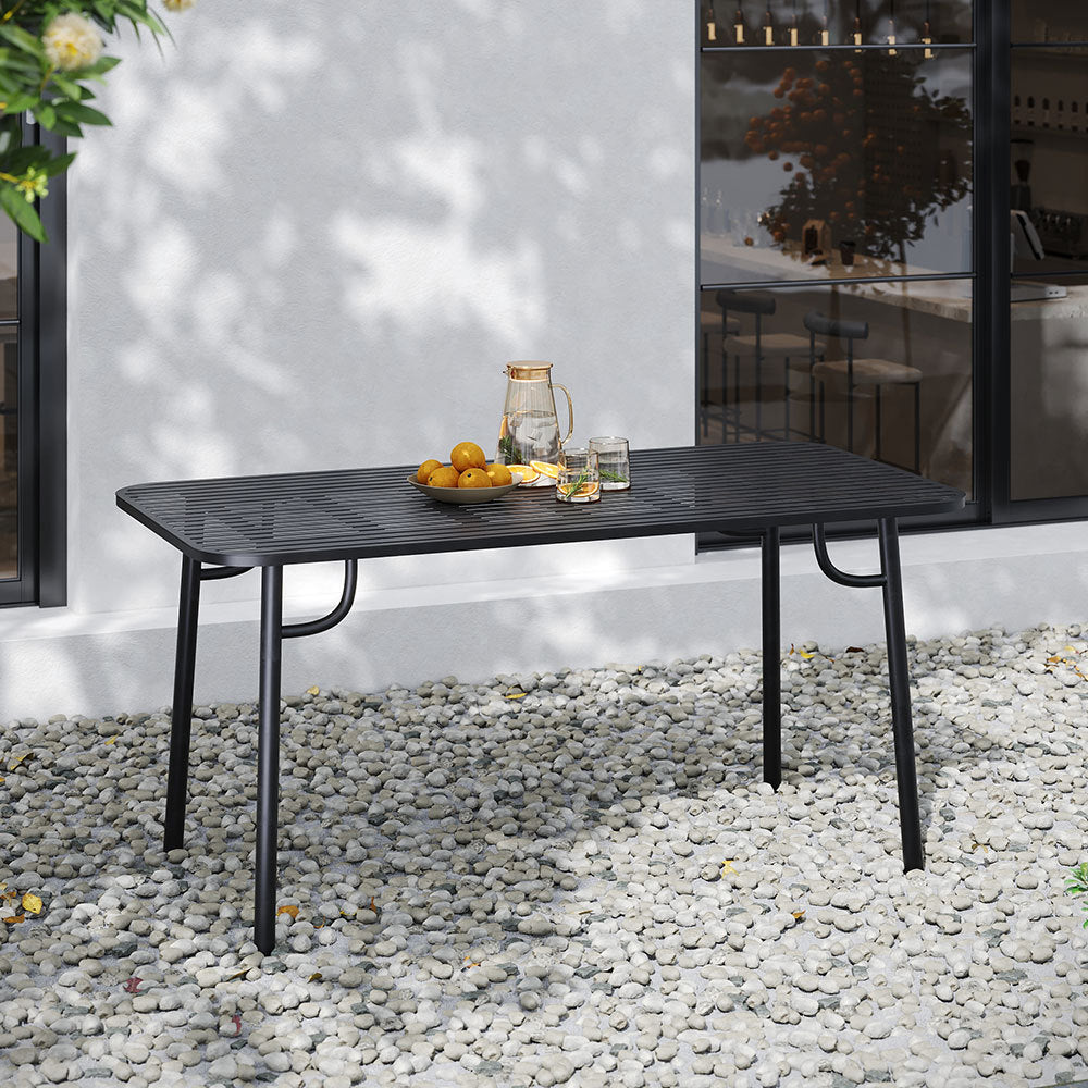 Black Wrought Iron Garden Patio Metal Table
