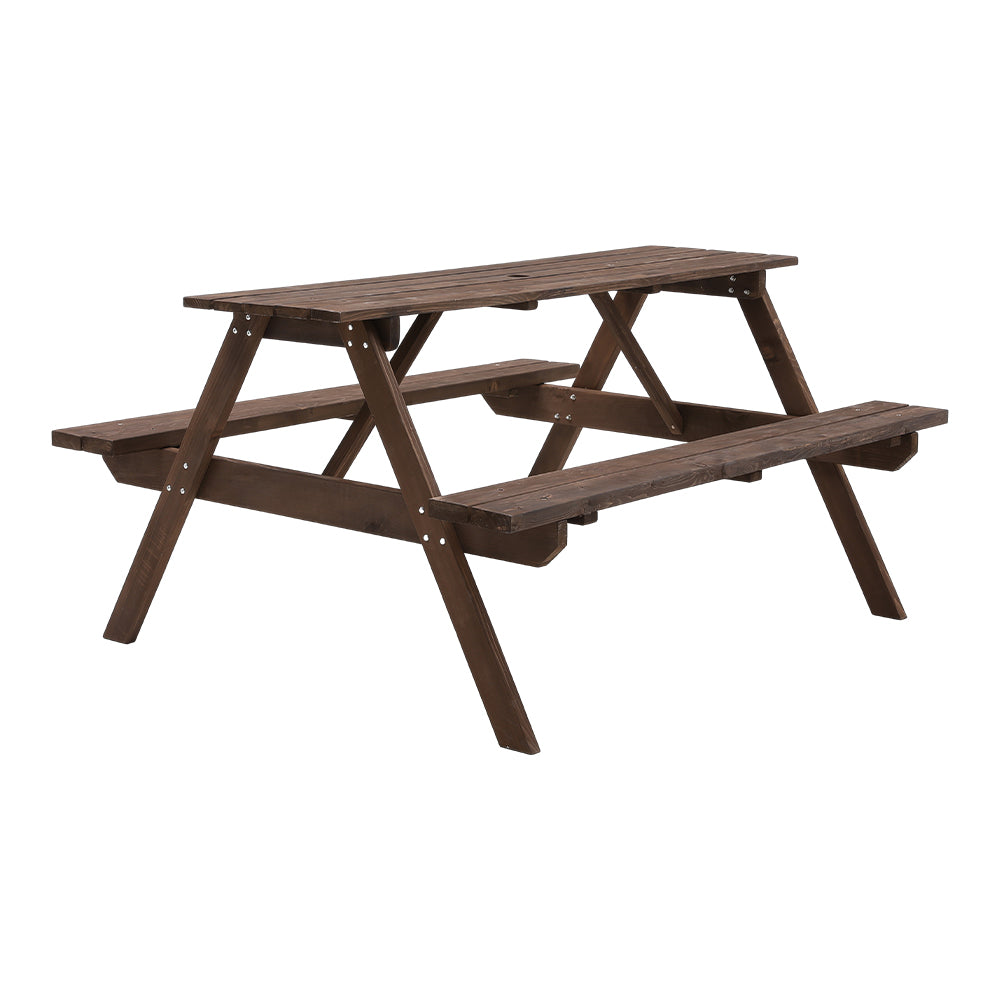 Solid Wood Rectangle Camping Table and Bench Sets