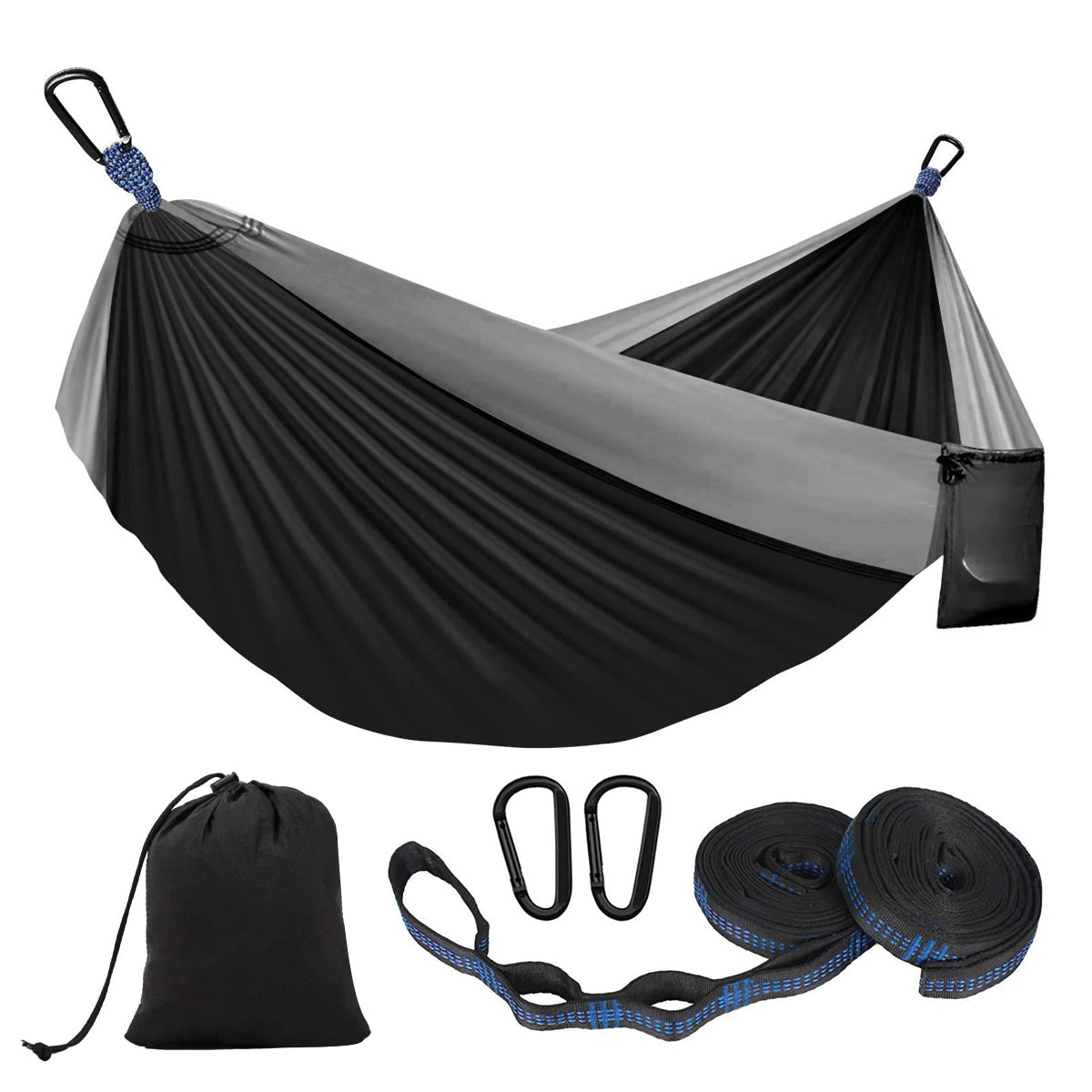Black Outdoor Portable Nylon Hammock