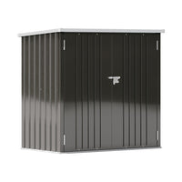 Compact 5x3ft grey metal garden shed with sloped top – rust-resistant and weatherproof tool storage