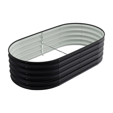 Anthracite weatherproof galvanized steel garden raised bed – simple and durable design for vegetable planting