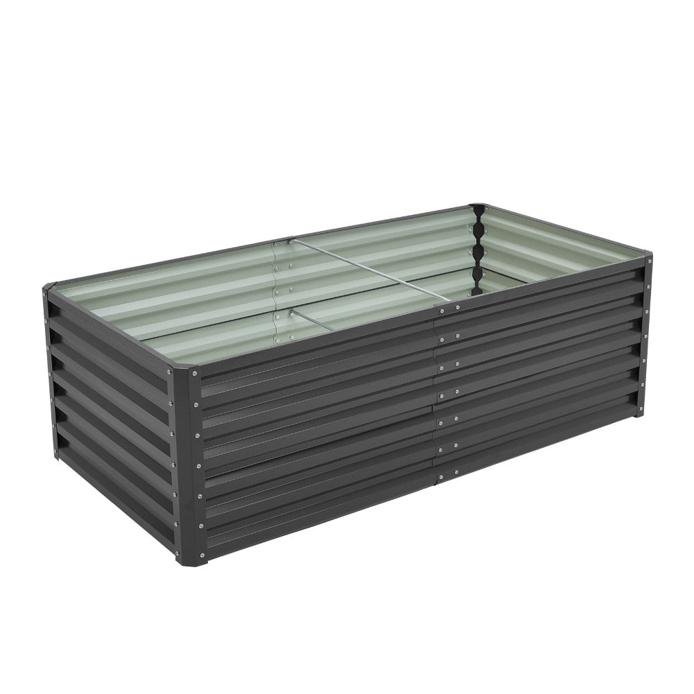 Galvanized steel outdoor raised garden bed – sturdy construction for efficient planting and easy maintenance