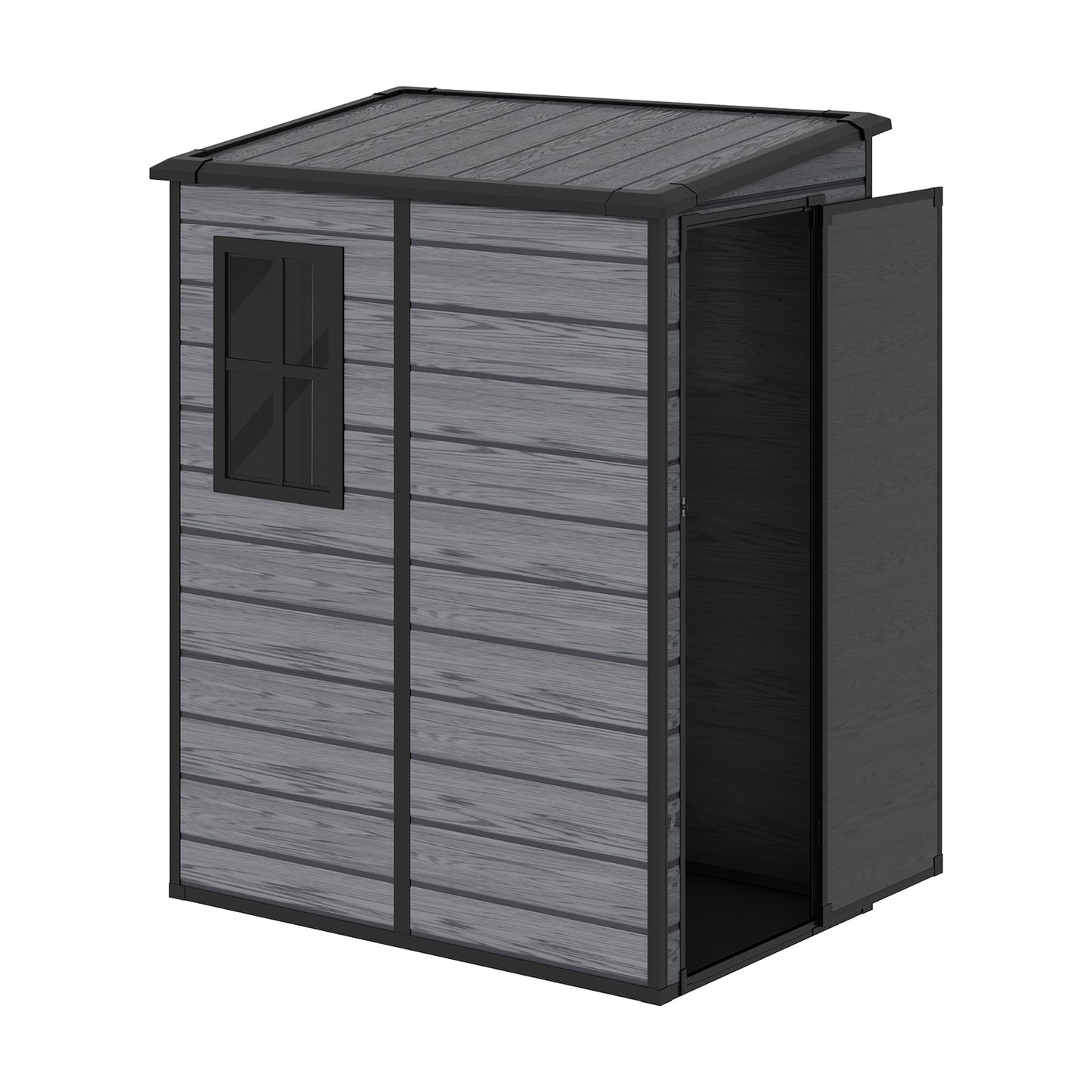 5x4ft Plastic Garden Storage Shed Weatherproof Outdoor Tool Shed