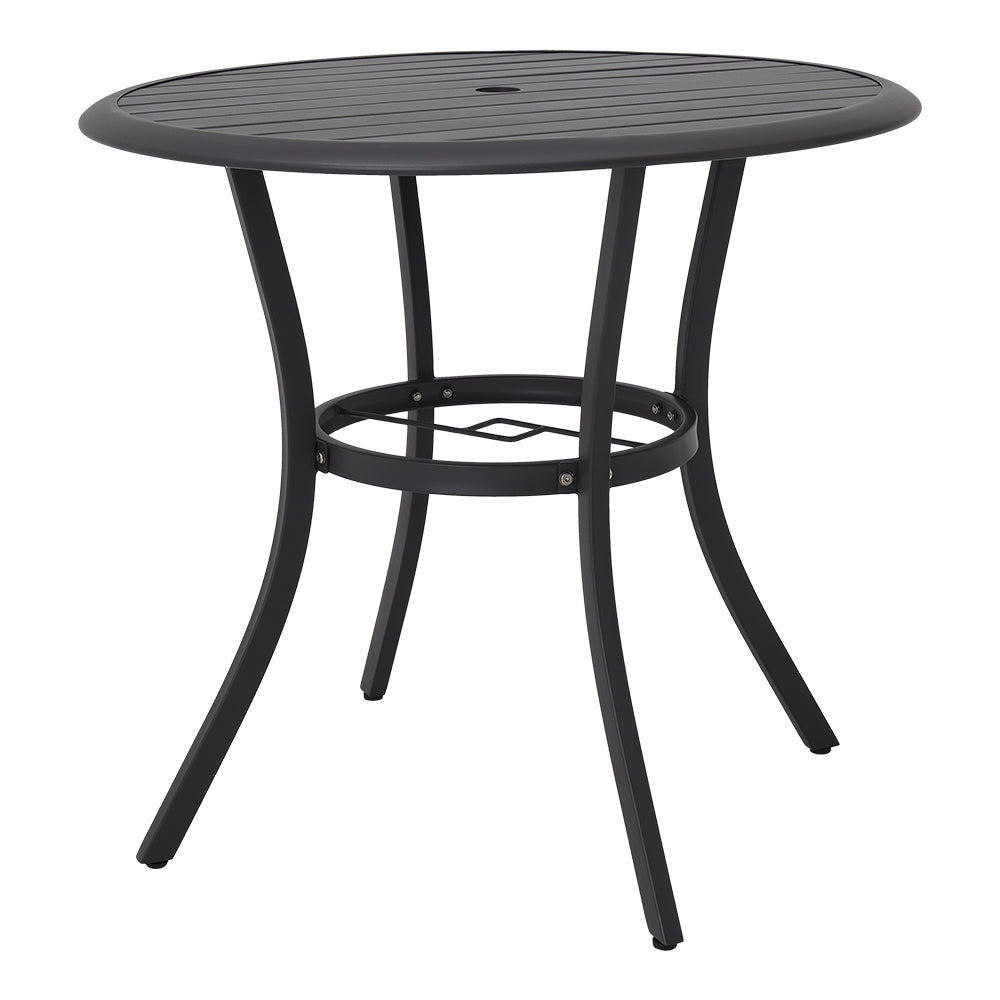 80cm Metal Slatted Round Garden Patio Table