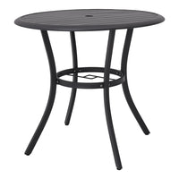 80cm Metal Slatted Round Garden Patio Table