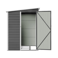4x6ft Pent Roof Metal Garden Storage Shed with Lockable Door