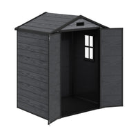 6x4ft Plastic Garden Shed Waterproof Outdoor Storage with Double Doors