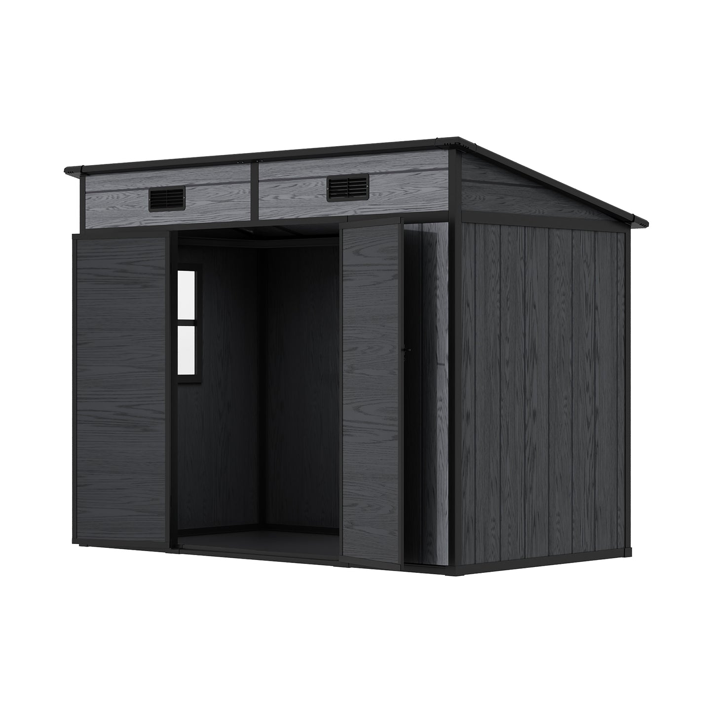 6/7x4ft Garden Storage Shed with Window Double Doors and Floor