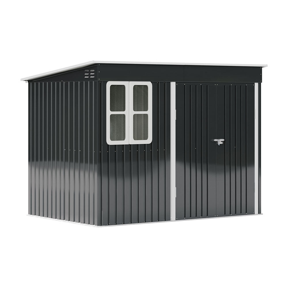 8x5ft Charcoal Black Outdoor Garden Storage Shed