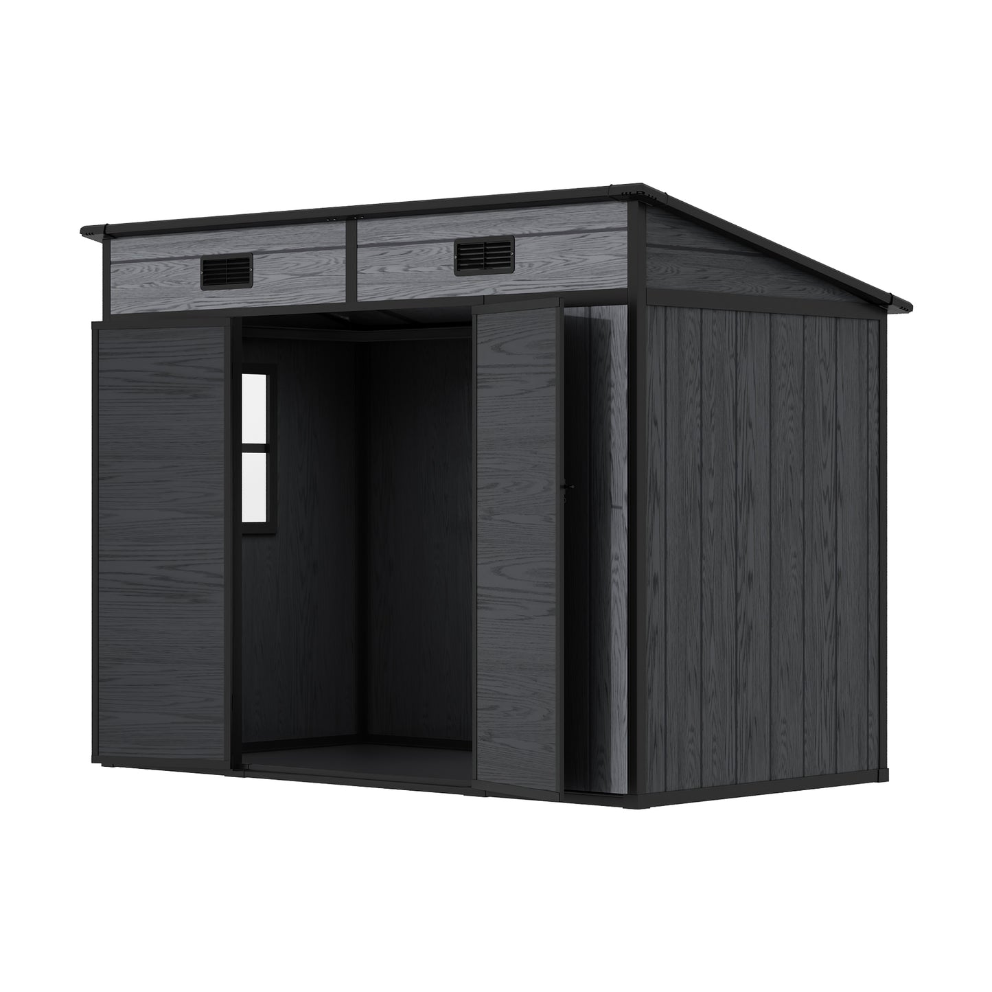 6/7x4ft Garden Storage Shed with Window Double Doors and Floor