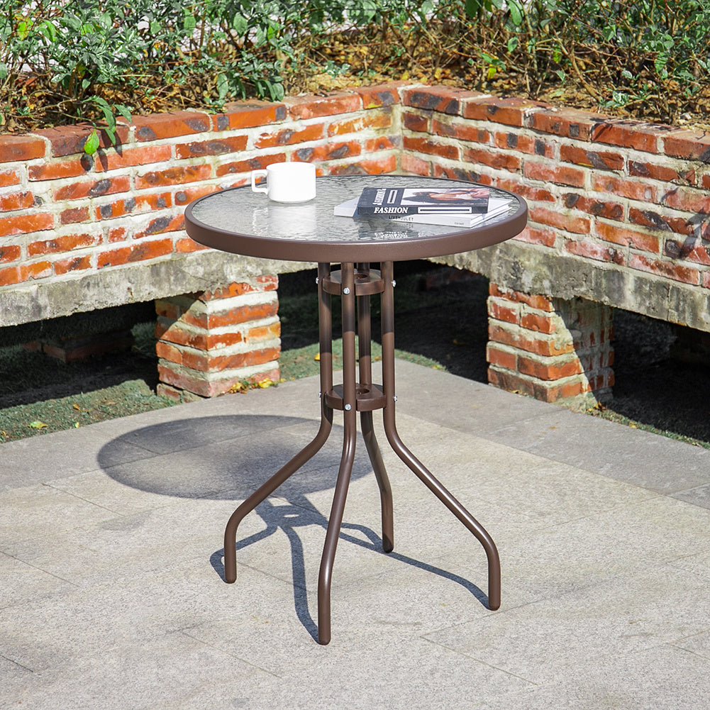 1.9' Garden Modern Round Glass Tabletop Dinning Table