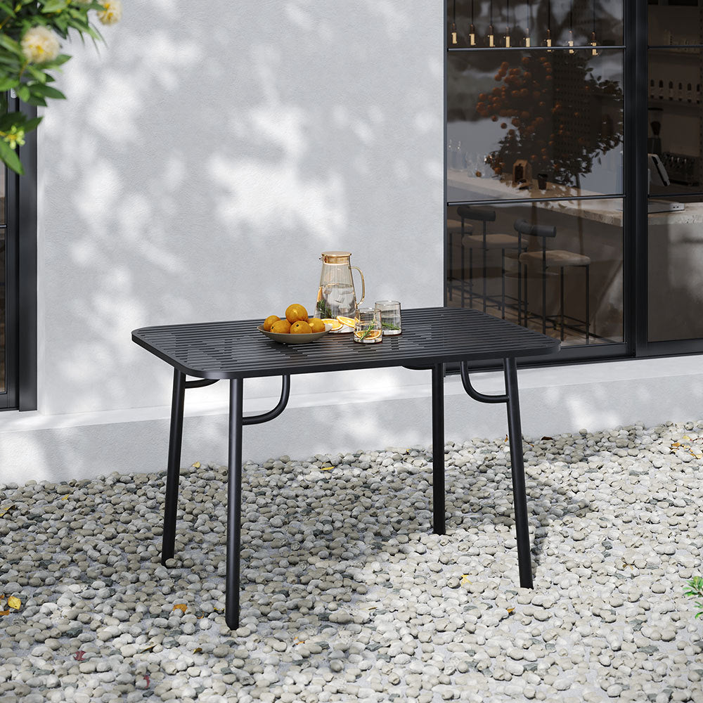 Black Wrought Iron Garden Patio Metal Table