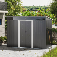 8.6 ft Garden Bike Sheds Metal Storage Shed with Lockable Sliding Doors Garden Sheds Living and Home 260cm W x 194cm D x 250cm H 