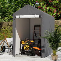 Galvanized Tube Storage Shed Garden Shed in Grey Living and Home 