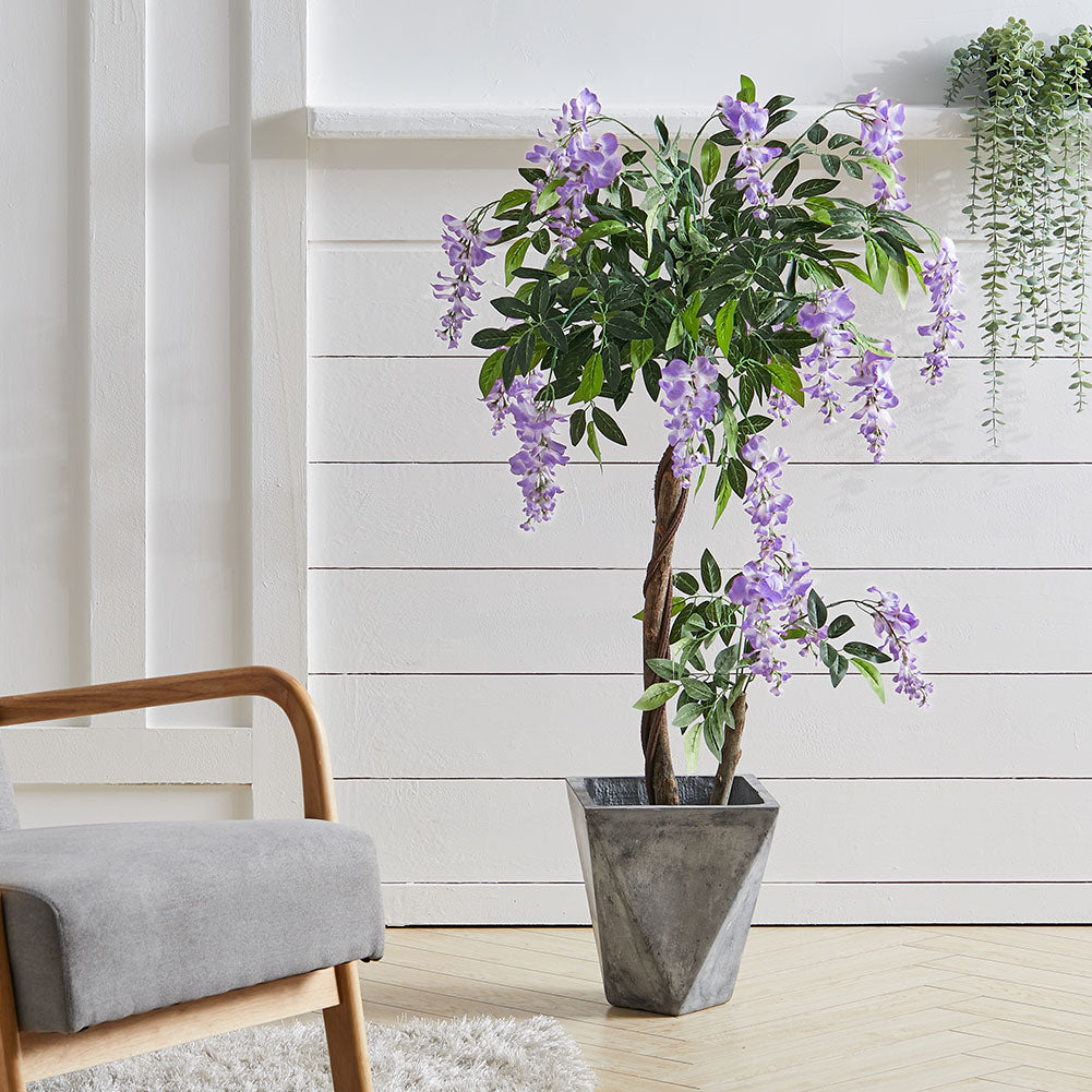 120CM Height Artificial Plants Violet Flowers Tree with Pot