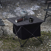 Camping Table Foldable Aluminium Roll Up Top Portable Outdoor Use